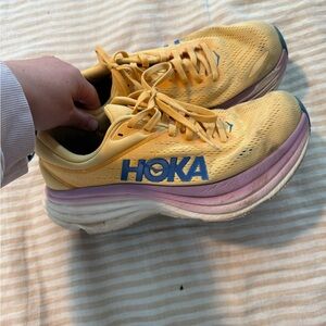 Hoka One One Women's Yellow and Lavender Athletic Shoes
